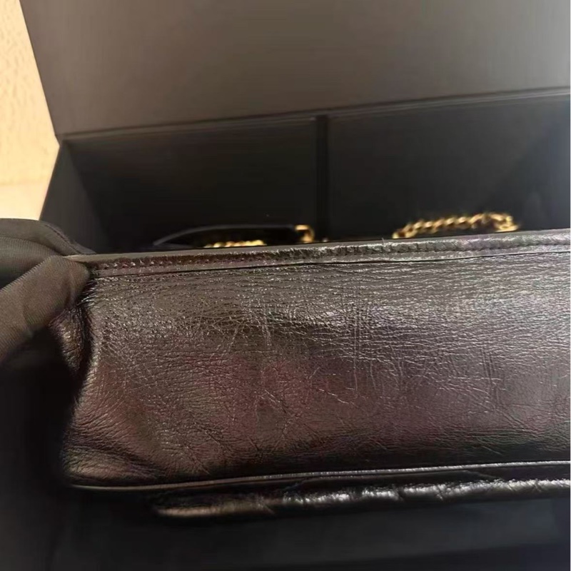 YSL NIKI系列 黑金中號鍊條包 28*20*8.5  99新配件塵袋-2