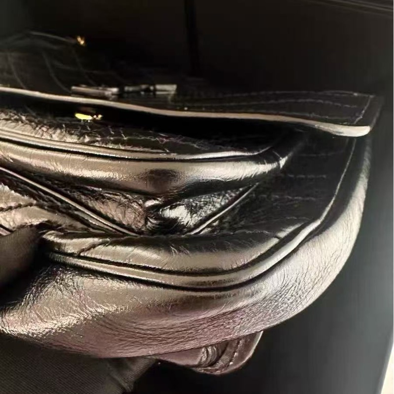 YSL NIKI系列 黑金中號鍊條包 28*20*8.5  99新配件塵袋-3