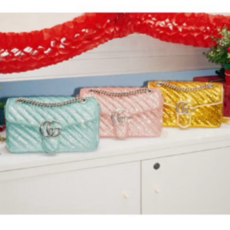 GUCCI GG Marmont系列小號亮片肩背包-3