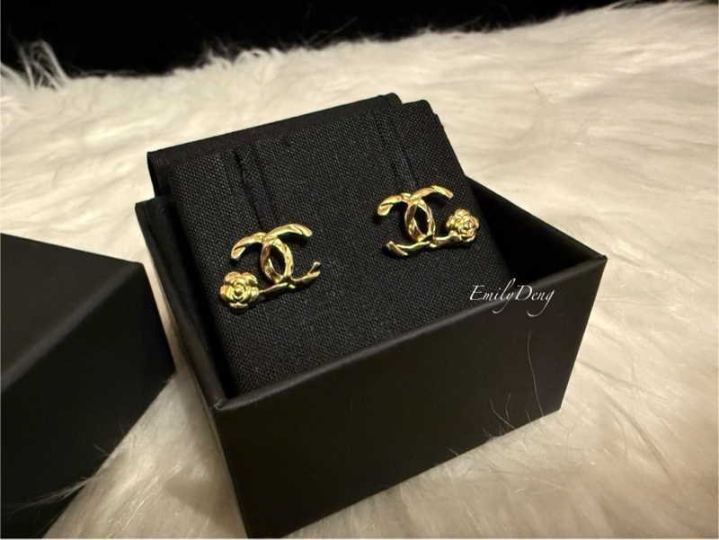 Chanel 雙C山茶花耳環-2