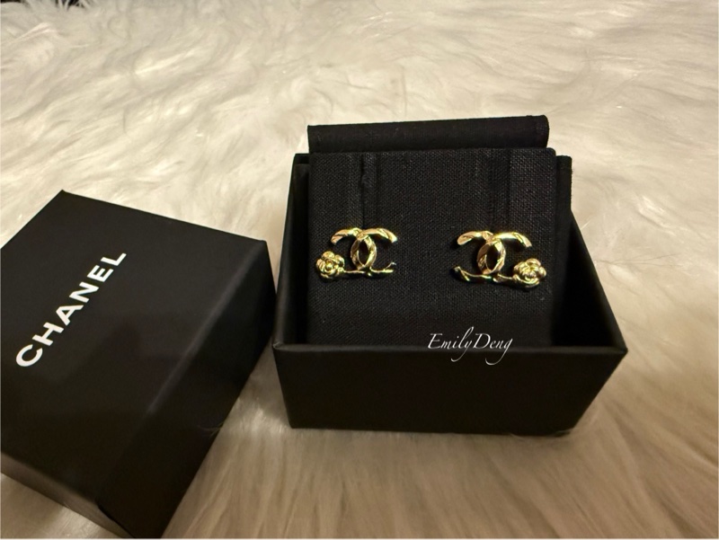 Chanel 雙C山茶花耳環-3