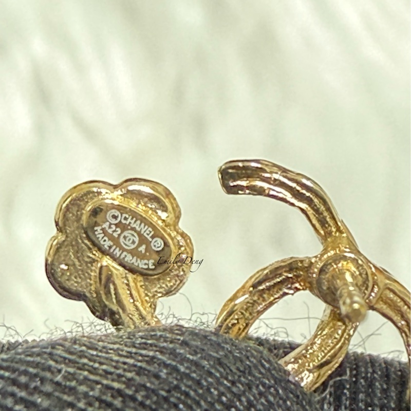 Chanel 雙C山茶花耳環-8