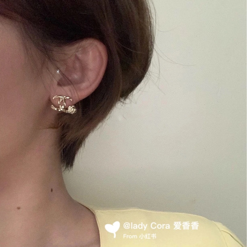 Chanel 雙C山茶花耳環-9