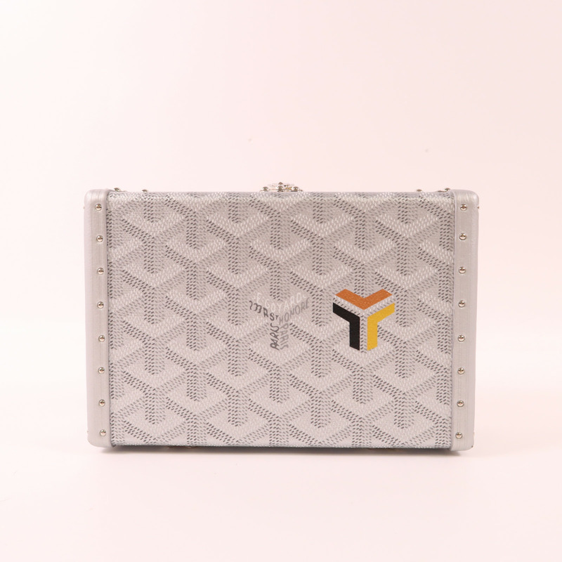 GOYARD 【激減優惠】塗層帆布Minaudiere Trunk Bag銀扣肩背袋-10