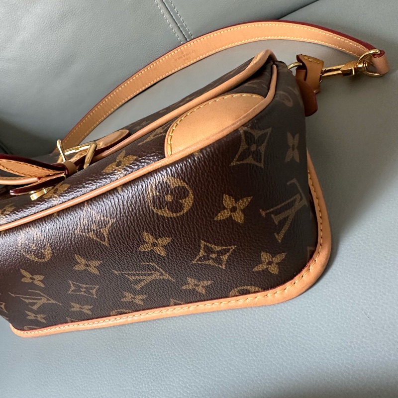 LV法棍包 晶片款 老花配焦糖色 邊緣 24×9×15cm成色好-4