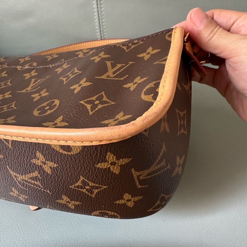 LV法棍包 晶片款 老花配焦糖色 邊緣 24×9×15cm成色好-14