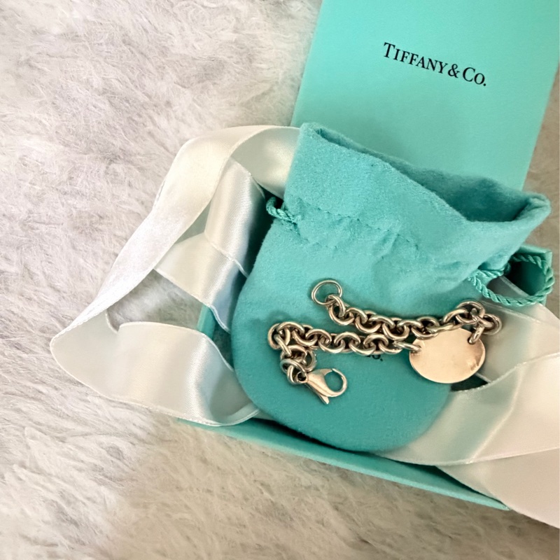 Tiffany & Co. 橢圓牌經典刻字925純銀隨性手鏈-4