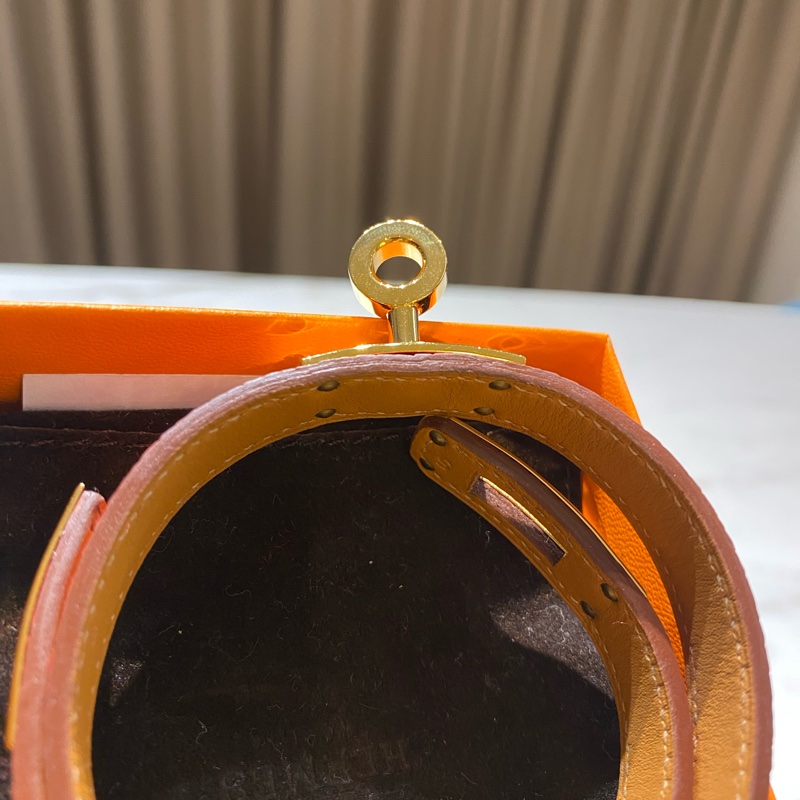 Hermès Kelly Double Tour 蜥蜴皮 橘紅色 手環-6