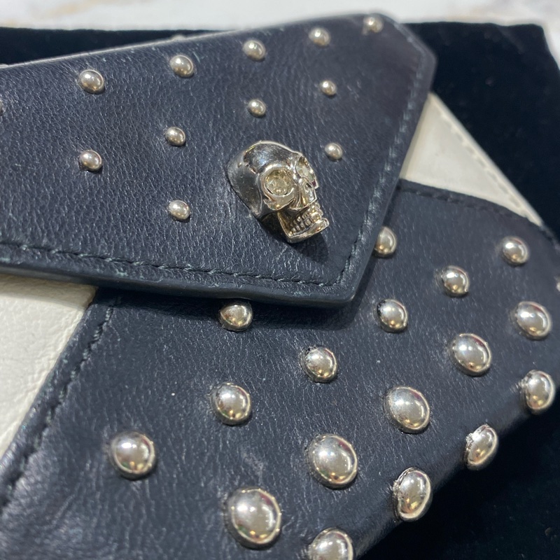 Alexander McQueen 骷顱頭 銀珠 卡夾-1
