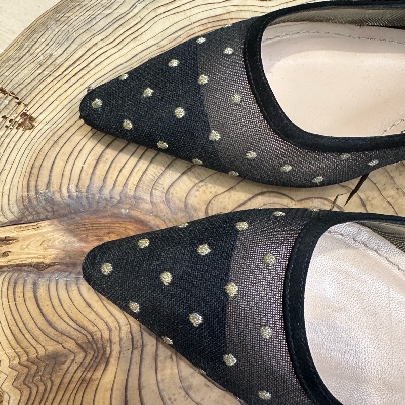 Christian Dior Jadior 蕾絲半透人低跟鞋 點點 網紗-4