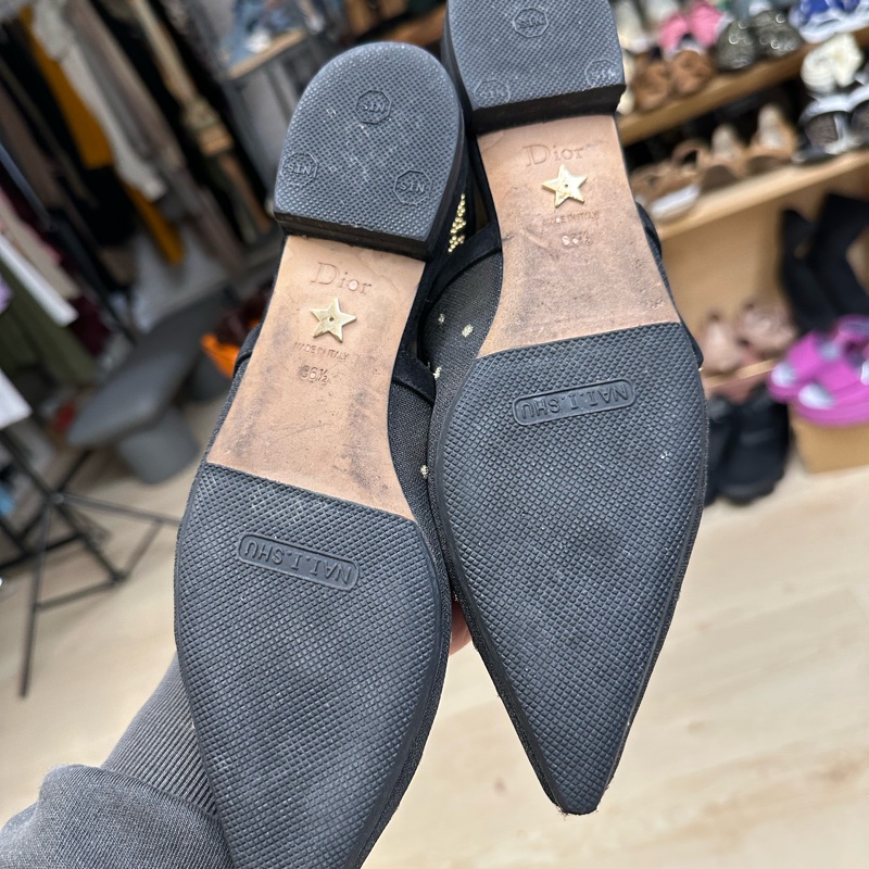 Christian Dior Jadior 蕾絲半透人低跟鞋 點點 網紗-6