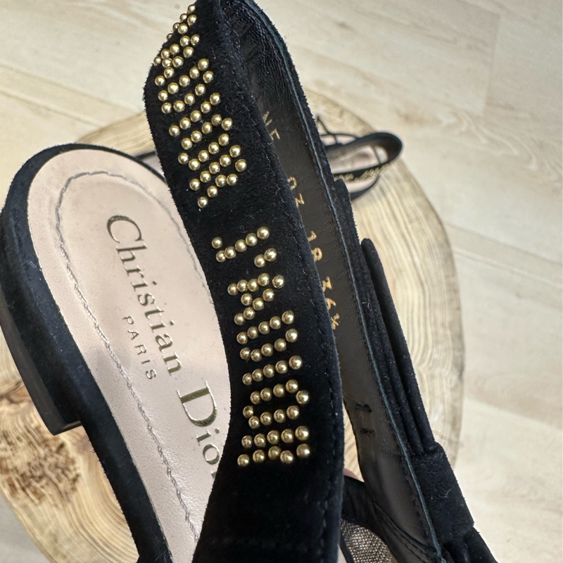 Christian Dior Jadior 蕾絲半透人低跟鞋 點點 網紗-11
