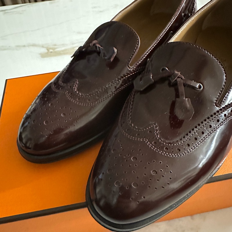 HERMES 牛津 樂福鞋-3