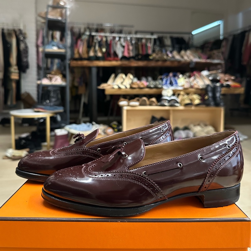HERMES 牛津 樂福鞋-4