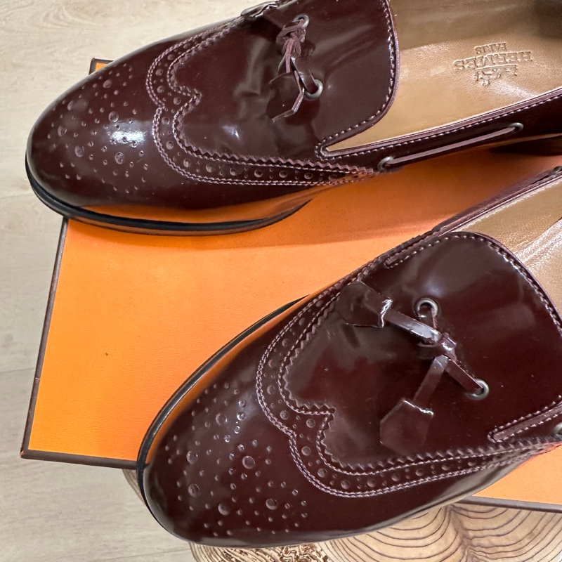 HERMES 牛津 樂福鞋-6