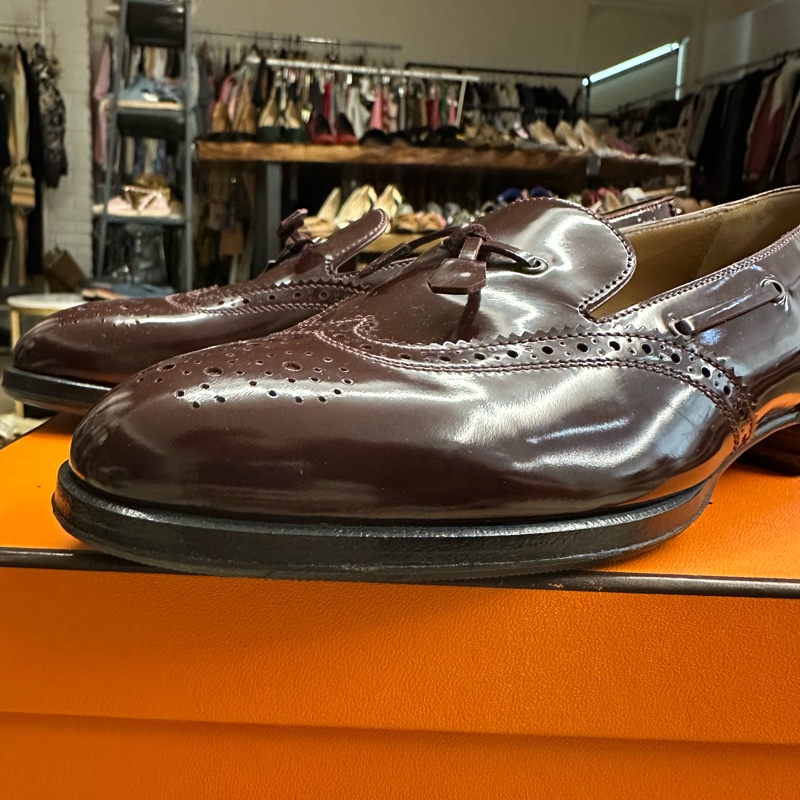 HERMES 牛津 樂福鞋-7