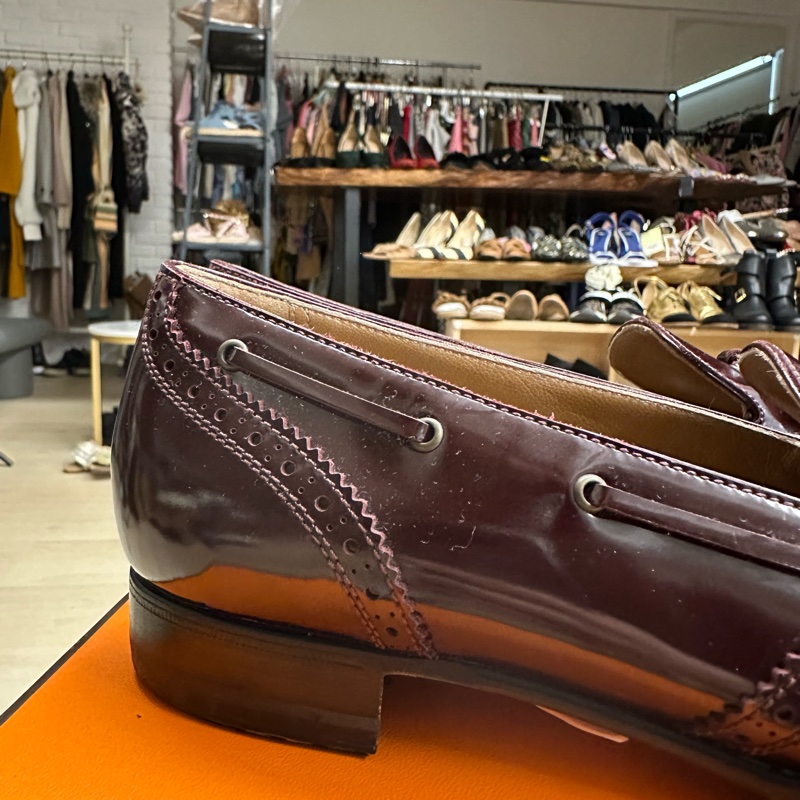 HERMES 牛津 樂福鞋-8