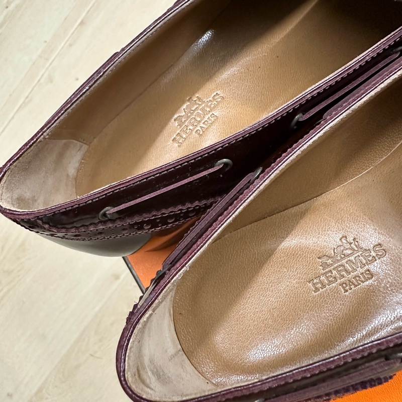 HERMES 牛津 樂福鞋-9