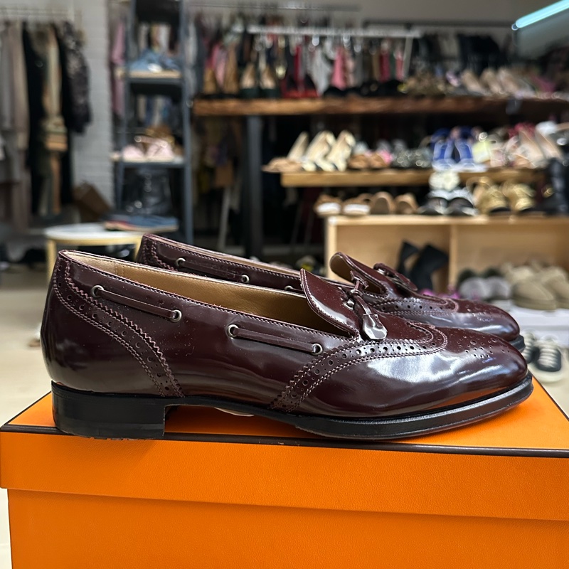 HERMES 牛津 樂福鞋-12