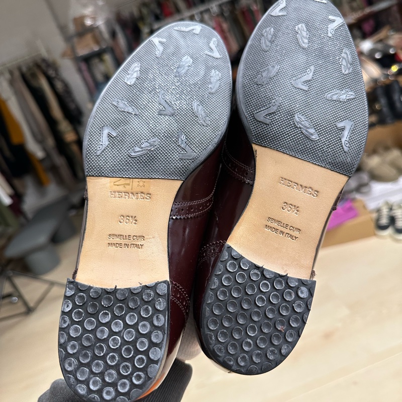 HERMES 牛津 樂福鞋-13