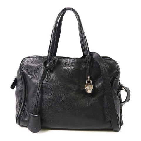 Alexander McQueen 牛皮皮革Skull Padlock 2 Way Bag銀扣手挽肩背兩用袋
