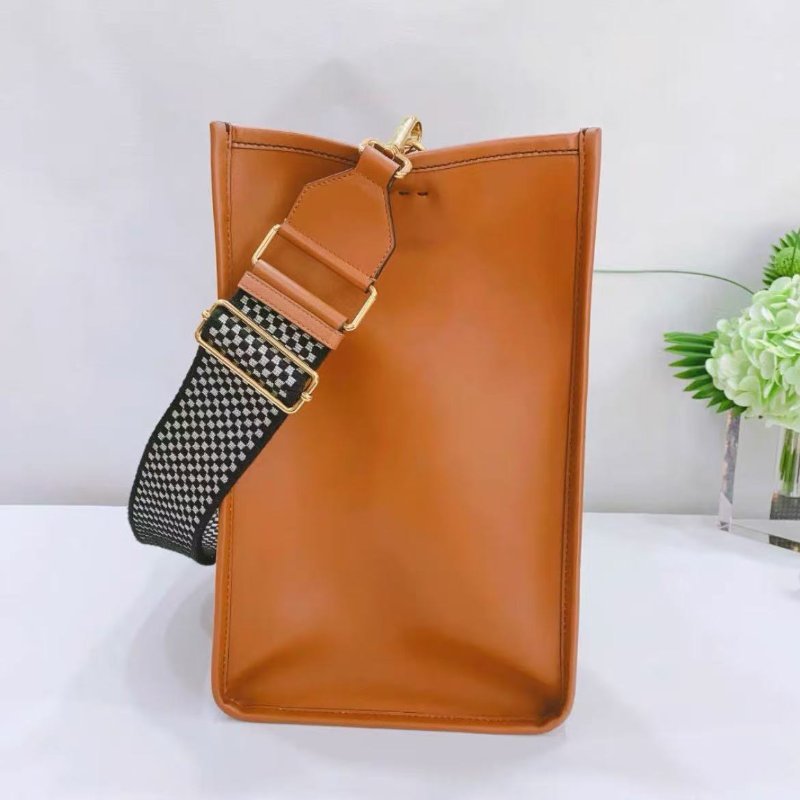 Fendi 大號sunshine系列焦糖色托特包 98新 40.5*35*21.5cm-4