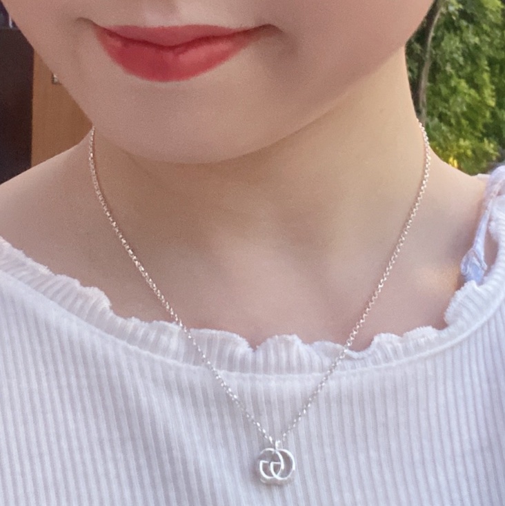 gucci亮銀logo項鍊-4