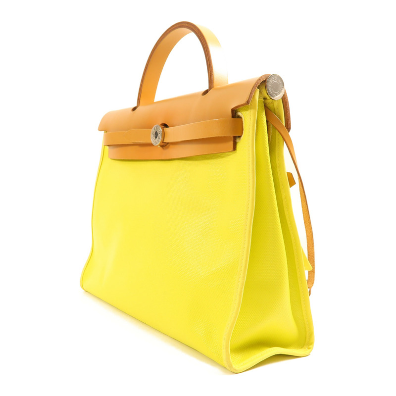 HERMES Toile Criss/Vash Hunter Herbag Zip銀扣手挽肩背兩用袋-2