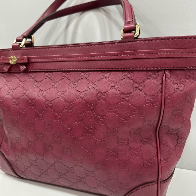 Gucci 257061 豬肝紅牛皮金釦手提包 肩背包-2