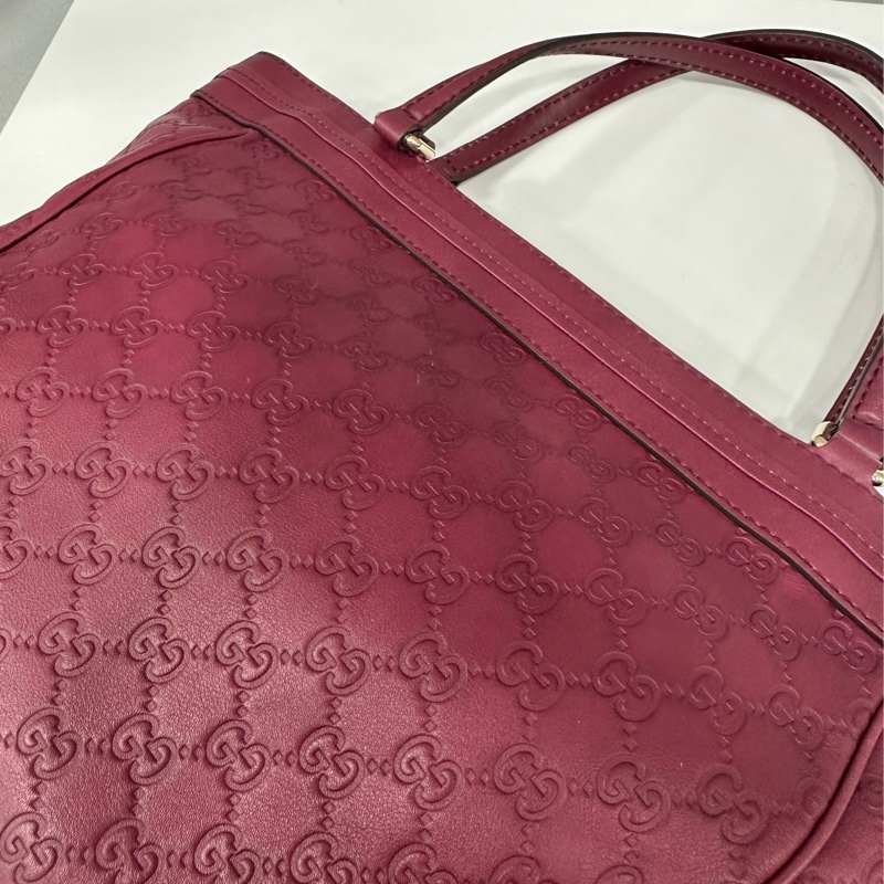 Gucci 257061 豬肝紅牛皮金釦手提包 肩背包-15