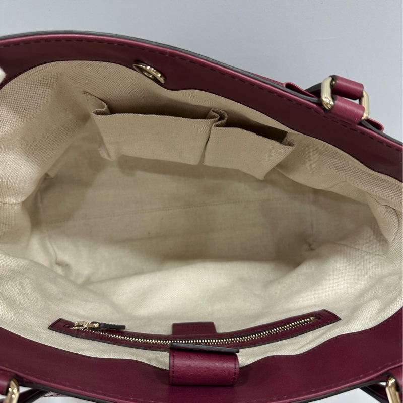 Gucci 257061 豬肝紅牛皮金釦手提包 肩背包-27