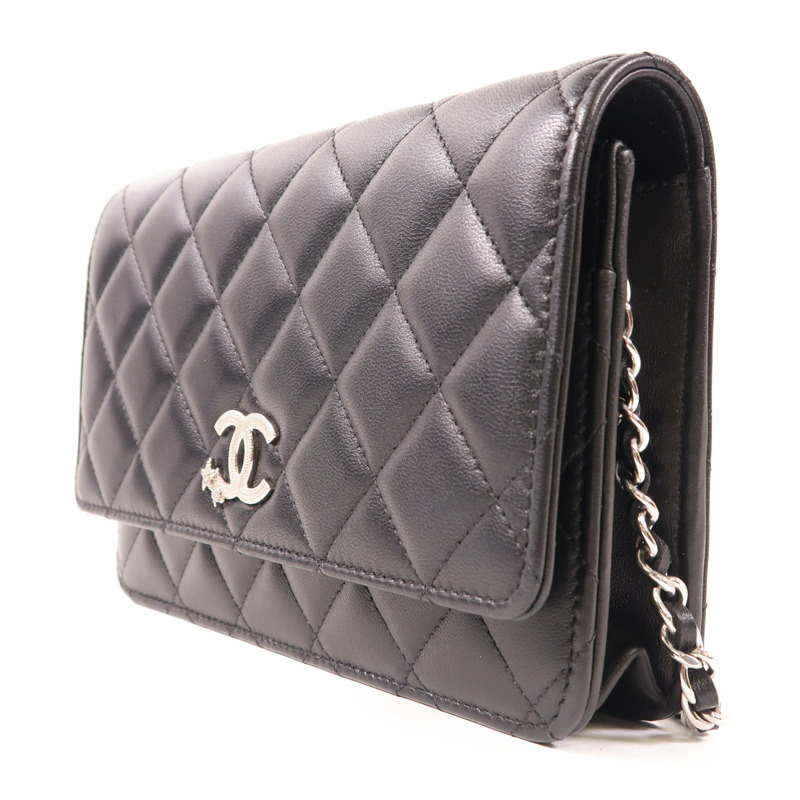 CHANEL 羊皮皮革WOC Wallet On Chain銀扣鏈帶肩背袋-2