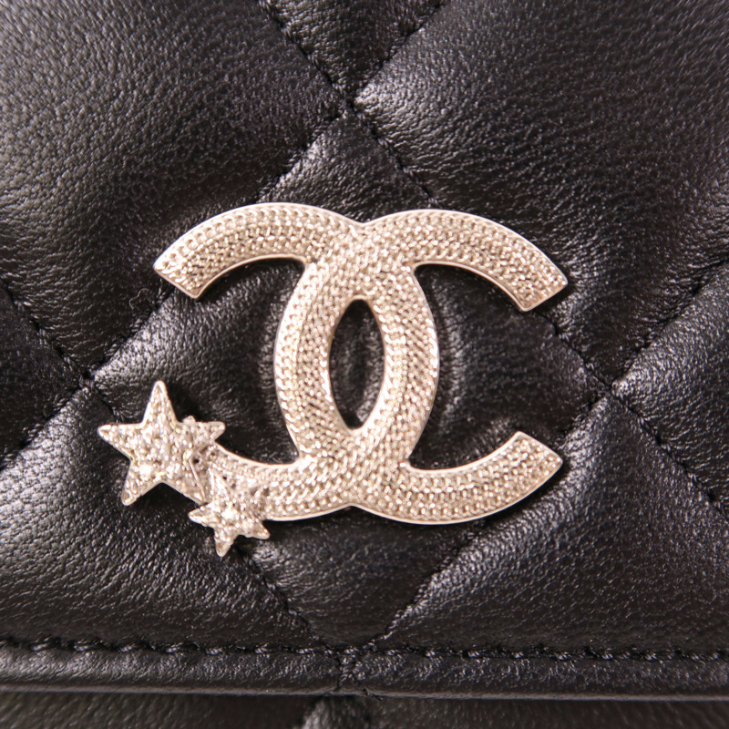 CHANEL 羊皮皮革WOC Wallet On Chain銀扣鏈帶肩背袋-8
