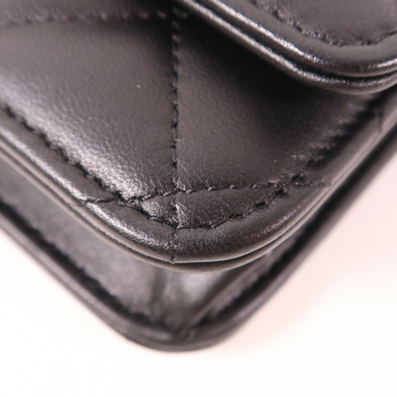 CHANEL 羊皮皮革WOC Wallet On Chain銀扣鏈帶肩背袋-11