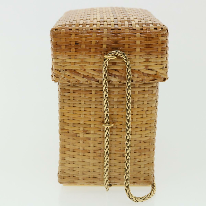 【日本直送】香奈兒籃鏈單肩包皮革藤條米色 CC 正品 31932AM-2