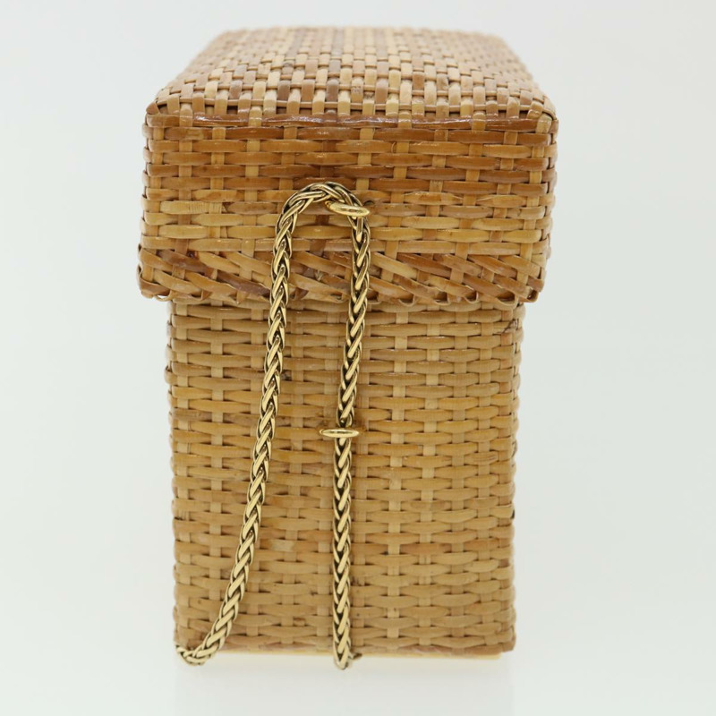 【日本直送】香奈兒籃鏈單肩包皮革藤條米色 CC 正品 31932AM-3