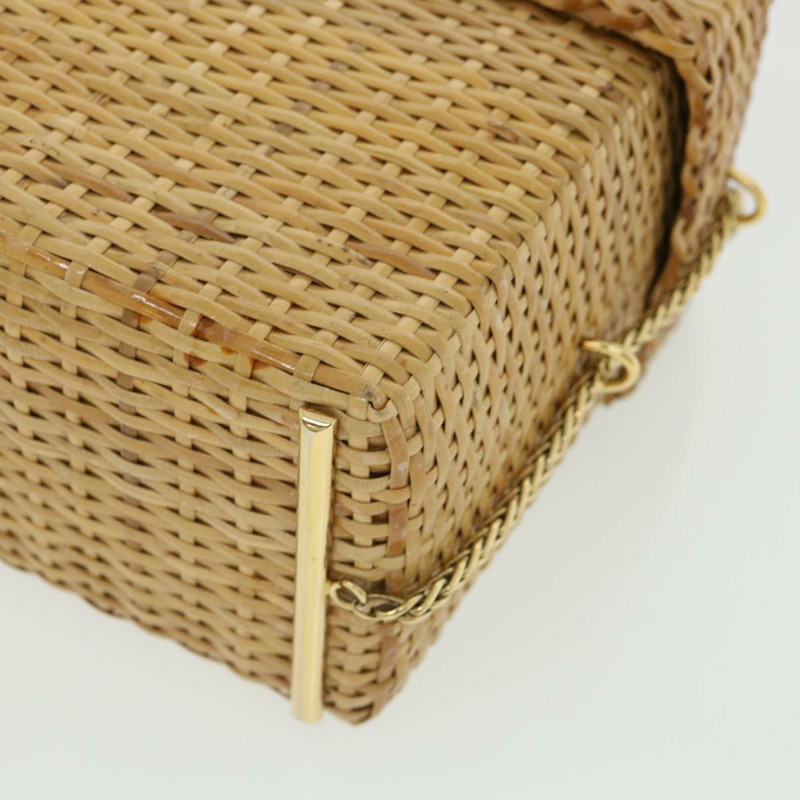 【日本直送】香奈兒籃鏈單肩包皮革藤條米色 CC 正品 31932AM-13