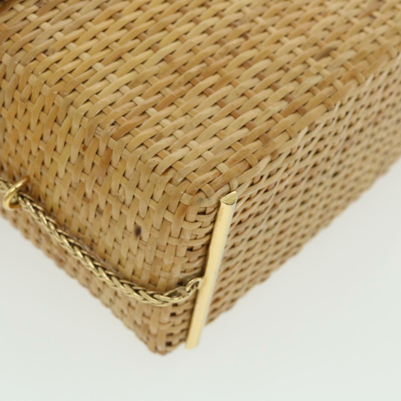 【日本直送】香奈兒籃鏈單肩包皮革藤條米色 CC 正品 31932AM-14