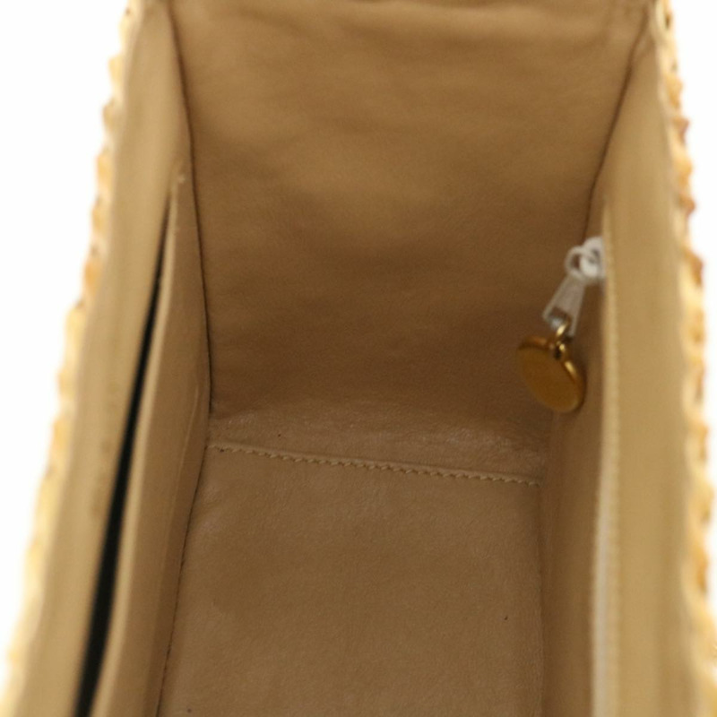 【日本直送】香奈兒籃鏈單肩包皮革藤條米色 CC 正品 31932AM-19