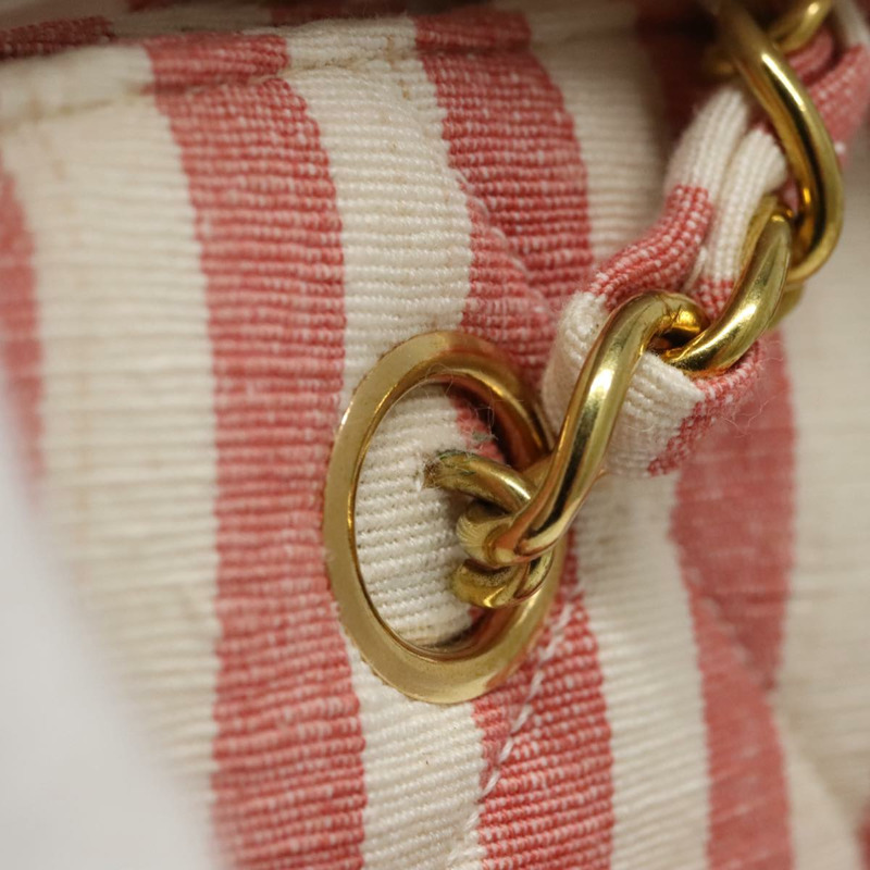 【日本直送】香奈兒 Matelasse 鏈條單肩包 帆布 金色粉紅 CC 正品 96691SM-5