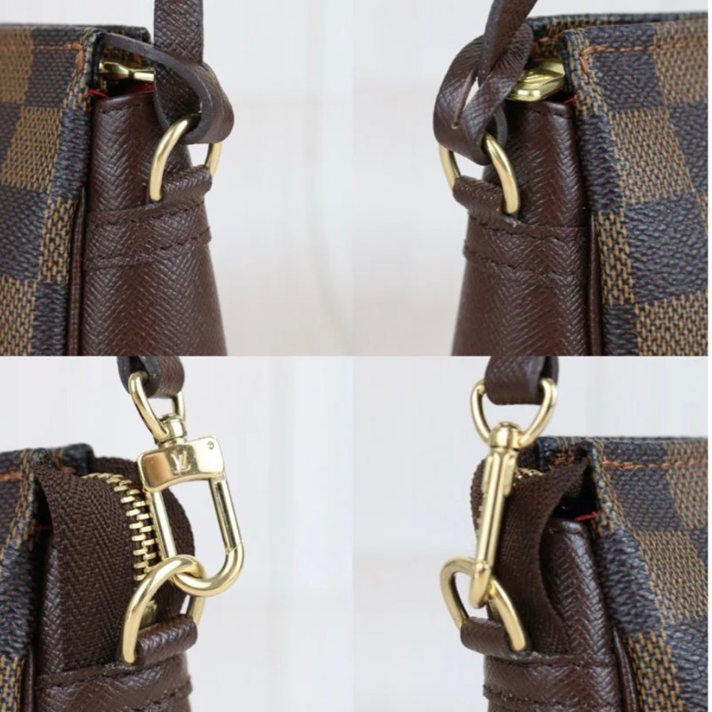 「JL精品代購」98新LV 棋盤格 小麻將包-9