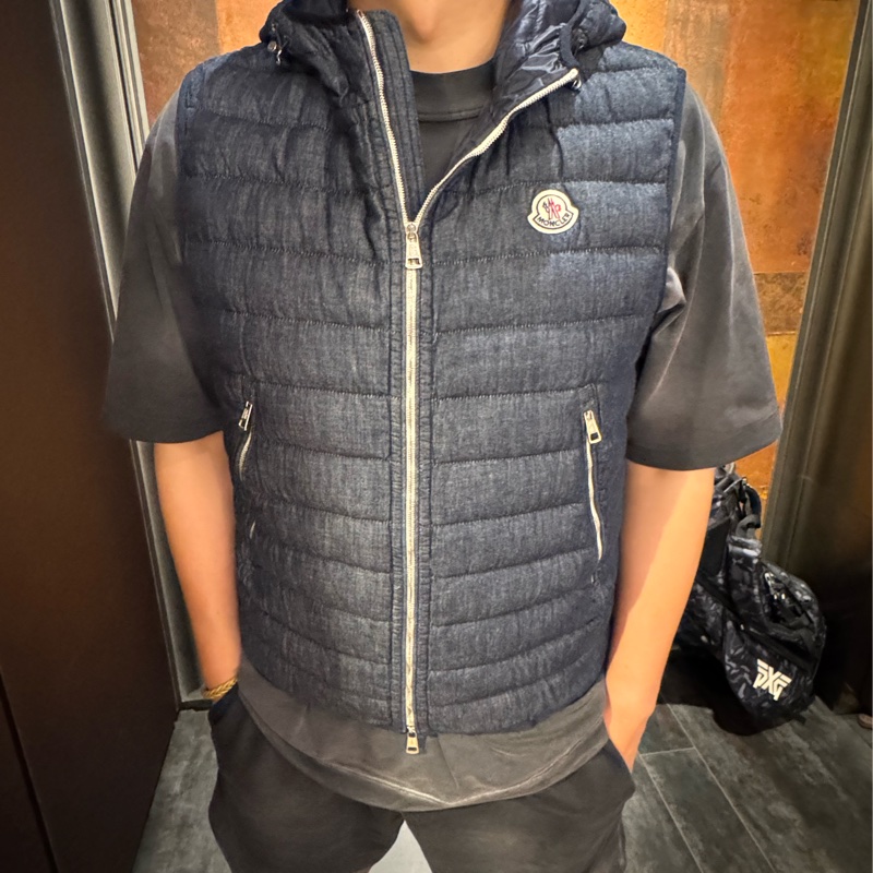 Moncler Dover Hooded Down Vest Moncler男生牛仔布羽絨背心-9