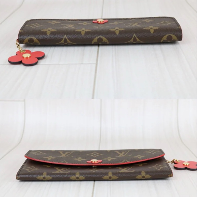 「JL精品代購」98新LV 老花長夾 小花釦-2