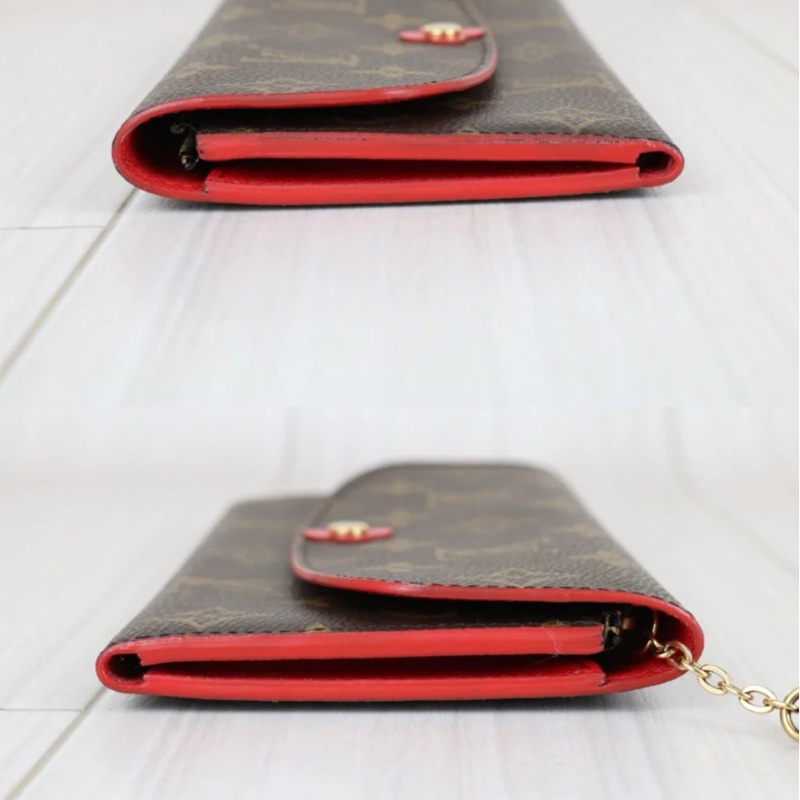 「JL精品代購」98新LV 老花長夾 小花釦-3