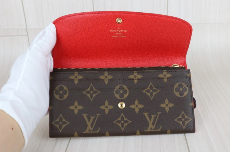 「JL精品代購」98新LV 老花長夾 小花釦-5