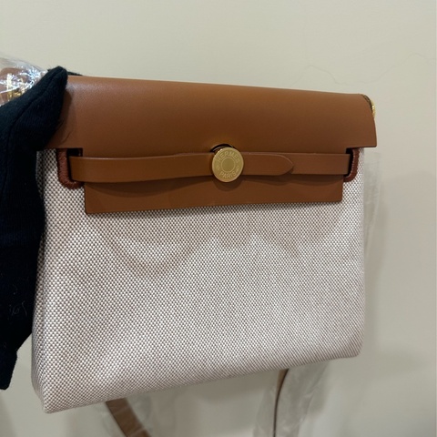 愛馬仕Mini HERBAG 20 金棕金釦 H085414CC