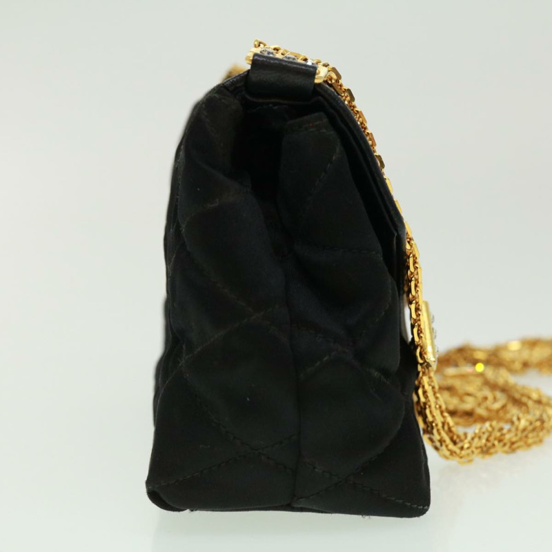 【日本直送】香奈兒 Matelasse 鏈條寶石單肩包 黑色 CC 正品 32695AV-3