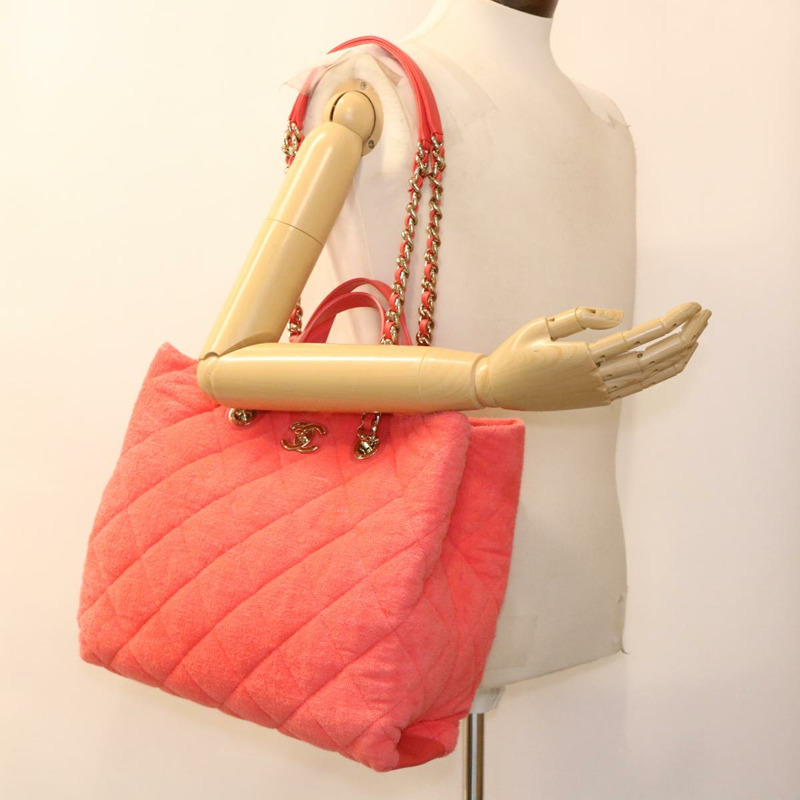 【日本直送】香奈兒鏈條手提包 絨面兩用款 粉紅色 CC 正品 ar9158SAV-32