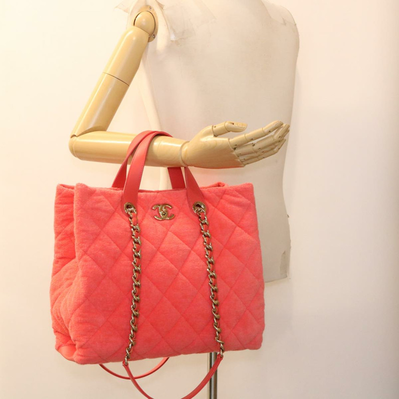 【日本直送】香奈兒鏈條手提包 絨面兩用款 粉紅色 CC 正品 ar9158SAV-33