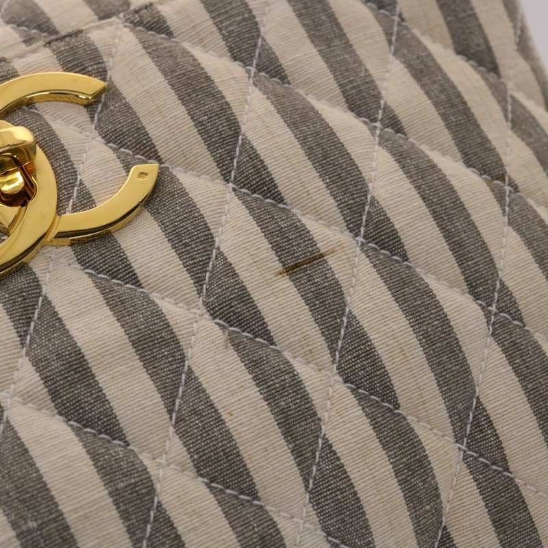 【日本直送】香奈兒 Matelasse 單肩包 帆布 淺藍色 白色 CC 正品 48071AV-1